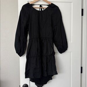 Elegant Black Long-Sleeve Dress
